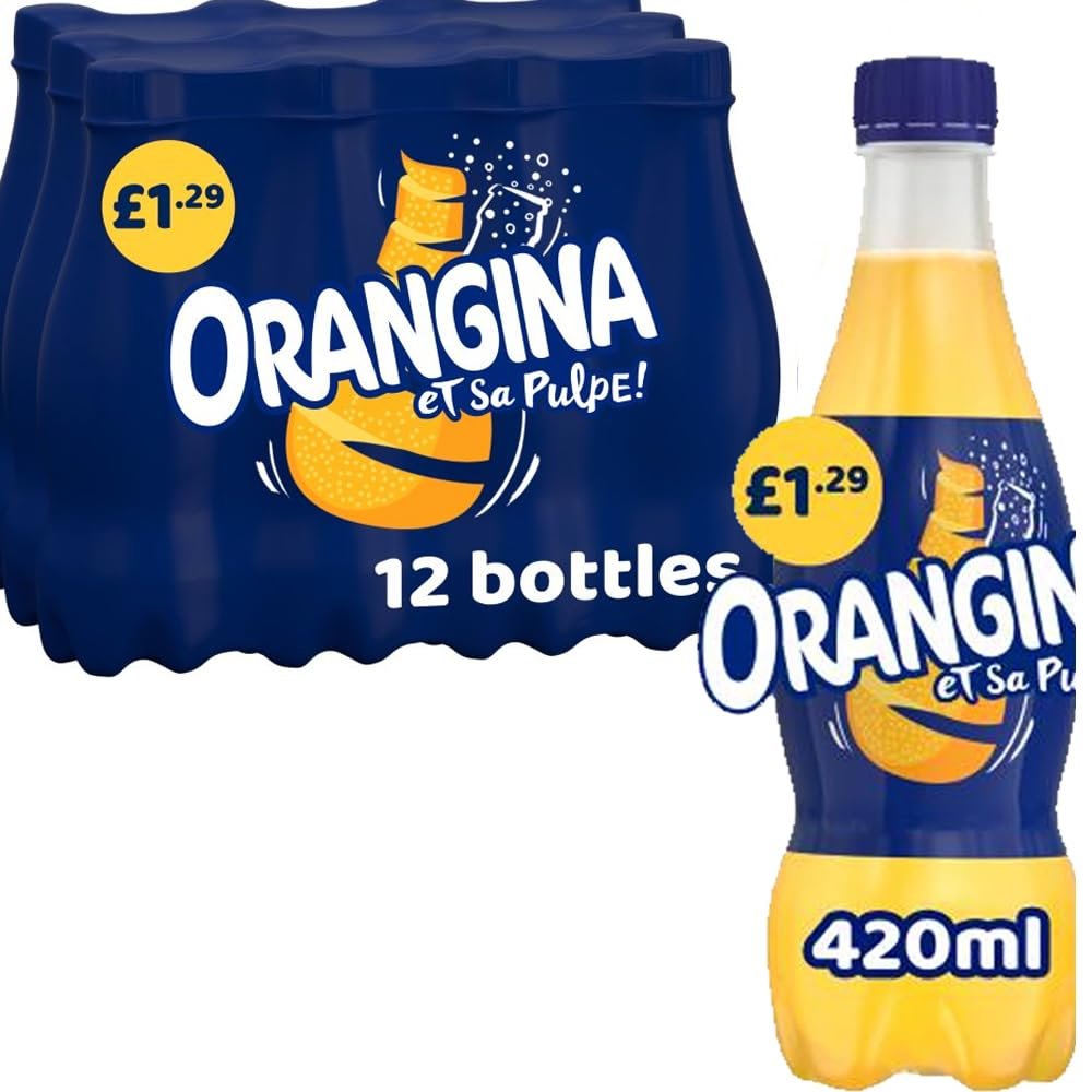 12 x Sparkling Fruit Drink Orange 420ml PMP - Sparkling Orange Juice Drink with Citrus Pulp