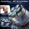 Journeyside Bald Head Shaver for Men, Bald Head Razor 6D Blade Double Track Flexible, Professional Men's Bald Hair Clipper IPX7 Cordless Bald Electric Shaver Beard, Dry and Wet Use view 2