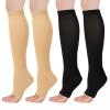 Flight Compression Socks for Women & Men, 2 Pairs Toeless Compression Stockings, Supports Socks Varicose Veins Socks for Maternity Pregnancy, Flying, Running Sports, Nurse (L/XL) view 1