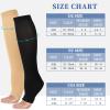 Flight Compression Socks for Women & Men, 2 Pairs Toeless Compression Stockings, Supports Socks Varicose Veins Socks for Maternity Pregnancy, Flying, Running Sports, Nurse (L/XL) view 2