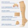 Flight Compression Socks for Women & Men, 2 Pairs Toeless Compression Stockings, Supports Socks Varicose Veins Socks for Maternity Pregnancy, Flying, Running Sports, Nurse (L/XL) view 3