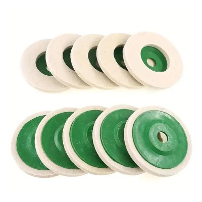 10Pcs 4 Inch 100mm Wool Polishing Wheel Buffing Pads Angle Grinder Wheel Felt Polishing Disc For Metal Marble Glass Ceramics