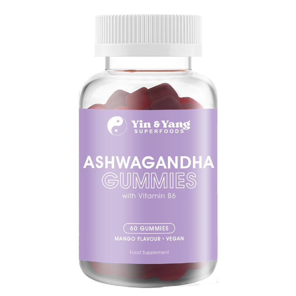 Ashwagandha Gummies 3000mg High Strength, by Yin & Yang Superfoods with Vitamin B6 - Vegan, Sugar-Free - Supports Stress Relief, Hormonal Balance, Immune Health, and Sleep Quality - 60 Gummies