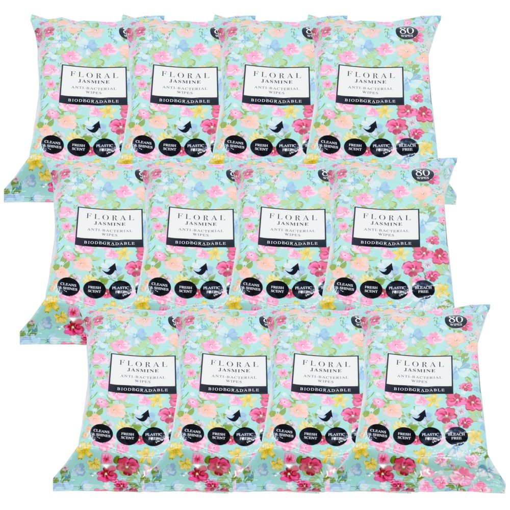 24x Floral Anti-Bacterial Wipes - 80 Wipes Each (Jasmine)