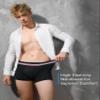 Carer 3 Pack Men's Incontinence Boxer Brief Washable Light & Thin Cotton Incontinence Pants with 80 ML Absorbent Pad Prevents Bladder Leaks Designed for Mild Incontinence Black L view 3
