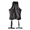 Anybird Women Sexy Sleeveless Faux Leather Vest Top with Leg Loops Oily Latex Ammonia One Piece Bodycon Leotard Clubwear,Black,M view 1