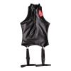 Anybird Women Sexy Sleeveless Faux Leather Vest Top with Leg Loops Oily Latex Ammonia One Piece Bodycon Leotard Clubwear,Black,M view 2