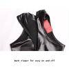 Anybird Women Sexy Sleeveless Faux Leather Vest Top with Leg Loops Oily Latex Ammonia One Piece Bodycon Leotard Clubwear,Black,M view 4