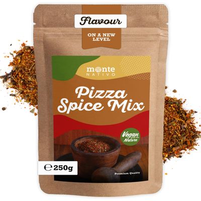 Pizza Seasoning Monte Nativo (250g) - Pizza Spice Mix - Spice Blend for Pizza and Pasta - Gently dried and aromatic Spices ideal for Cooking and Seasoning
