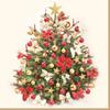 3-Ply Daisy Xmas Decoupage Tissue Paper Napkins Decorative Christmas Serviettes 33cm x 33cm - Pack of 20 (Traditional Gold and Red Christmas Tree) view 1