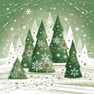 3-Ply Daisy Xmas Decoupage Tissue Paper Napkins Decorative Christmas Serviettes 33cm x 33cm - Pack of 20 (Ambience Christmas Forest)