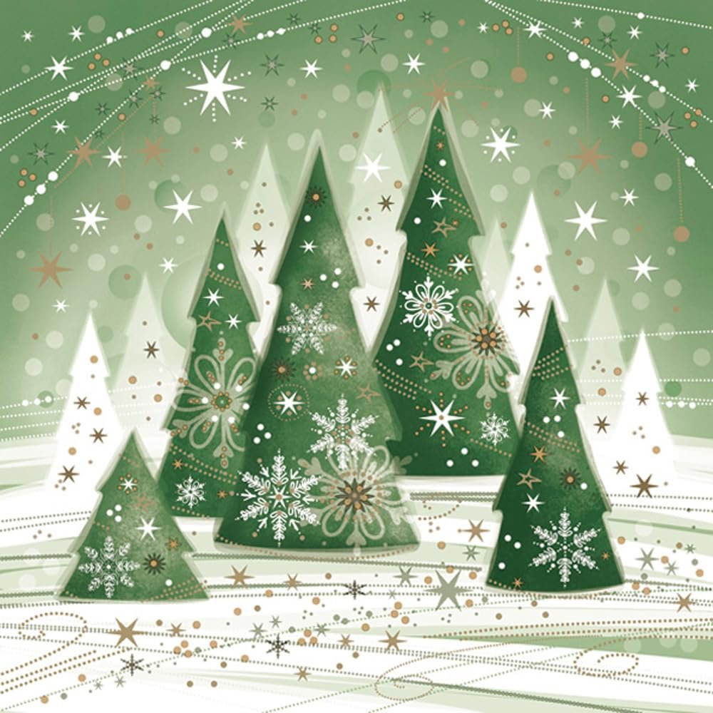 3-Ply Daisy Xmas Decoupage Tissue Paper Napkins Decorative Christmas Serviettes 33cm x 33cm - Pack of 20 (Ambience Christmas Forest)