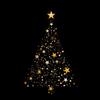 3-Ply Daisy Xmas Decoupage Tissue Paper Napkins Decorative Christmas Serviettes 33cm x 33cm - Pack of 20 (Glittering Christmas Tree on Black) view 1