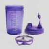 Phoenix Fitness Protein Shaker Bottle with Storage Compartments - 500ml Leakproof BPA Free Easy Clean Bottle for Powder Shakes, Supplements, Vitamins & Snacks - Purple view 3
