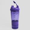 Phoenix Fitness Protein Shaker Bottle with Storage Compartments - 500ml Leakproof BPA Free Easy Clean Bottle for Powder Shakes, Supplements, Vitamins & Snacks - Purple view 4