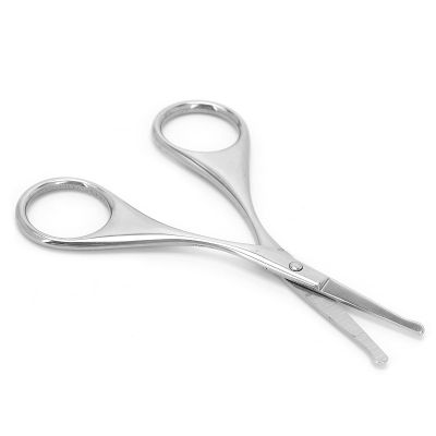 Stainless Steel Trimming Scissors, Nose Hair Scissors, Rounded Tip, Mirror Polishing, Trimming Eyebrows Beard, for Men and Women (MJ-WB090)