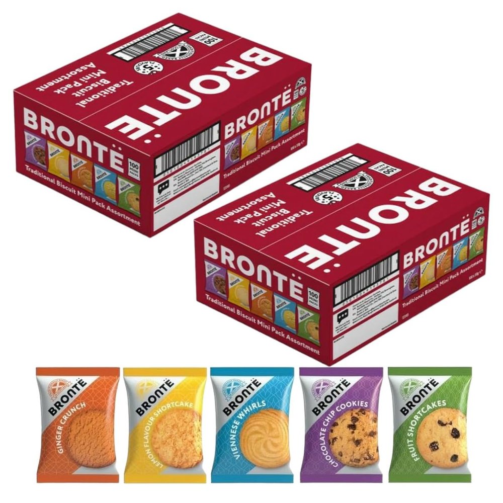 Bront Biscuits Mini Packs Variety Box, Pack of 2-200 Mini Packs (40 Packs of Five Different Blends, 1 Biscuit Per Pack)