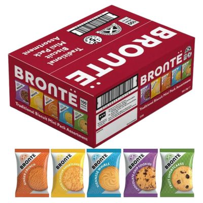 Bront Biscuits 100 Mini Packs Variety Box (20 Packs of Five Different Flavours, 1 Biscuit Per Pack)