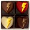 Choc on Choc - Love Struck Chocolate Box - Handmade Belgian Chocolate Gift - Milk, Dark & White Chocolate Hearts with Lightning Bolts - Romantic Valentines Day Treat - 175g view 1