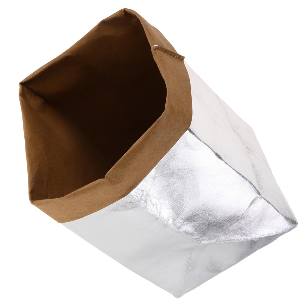 POPETPOP Washable Kraft Paper Storage Bag Reusable Paper Flowerpot Cover Kitchen Grocery Bag for Produce Shopping