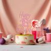 Pink Glitter Happy 18th Birthday Cake Topper, 18 Years Old Birthday Cake Dcor, Funny 18th Birthday Party Decorations Supplies for Adult Boys Girls view 3