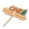 Wooden One Happy Camper Cake Topper,Camping Birthday Party Decoration,First Birthday Cake Decoration for Baby Shower, 1st Birthday Party, Anniversary, Baby Photo Booth Props view 3