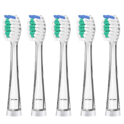 5Pcs Kids Replacement Toothbrush Heads Compatible with Seago SG-513/977/EK6/SG-2139, Brush-Baby WildOnes/KIDZSONIC, Dada-Tech DT-BB1/DT-977/DT-K6 Green Large Size for 3+ Years