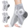 2Pairs Plantar Fasciitis Socks, Professional Ankle Compression Socks Functional Socks for Neuropathy,Neuro Socks for Men Women (Grey XL) view 1