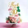 Flock I'm 40 Cake Topper, Hawaiian 40th Birthday Decorations, Aloha 40, Summer Tropical 40th Birthday Party Decorations, Gold Glitter view 3