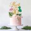 Flock I'm 40 Cake Topper, Hawaiian 40th Birthday Decorations, Aloha 40, Summer Tropical 40th Birthday Party Decorations, Gold Glitter view 4
