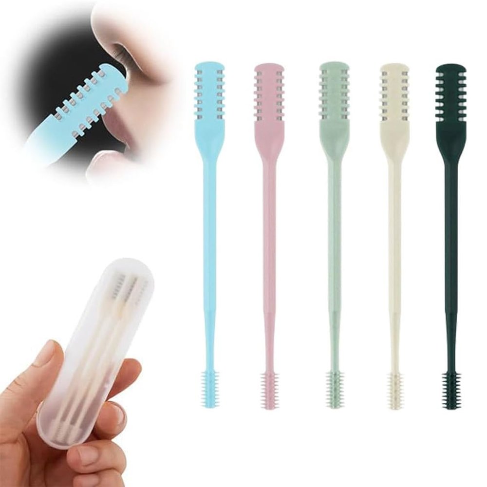 2-in-1 Nose Hair Trimmer, 2024 Double Sided Nose Hair Knife, Nostril Hair Remover Tool, Portable Manual 360 Rotating Nose Hair Trimmer for Men and Women (5 Colours, 5 Pieces)