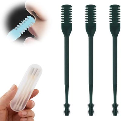 2-in-1 Nose Hair Trimmer, 2024 Double Sided Nose Hair Knife, Nostril Hair Remover Tool, Portable Manual 360 Rotating Nose Hair Trimmer for Men and Women (Dark Green, 3 Pieces)