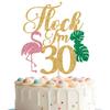 Flock I'm 30 Cake Topper, Hawaiian 30th Birthday Decorations, Aloha 30, Summer Tropical 30th Birthday Party Decorations, Gold Glitter