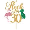 Flock I'm 30 Cake Topper, Hawaiian 30th Birthday Decorations, Aloha 30, Summer Tropical 30th Birthday Party Decorations, Gold Glitter view 2