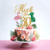 Flock I'm 30 Cake Topper, Hawaiian 30th Birthday Decorations, Aloha 30, Summer Tropical 30th Birthday Party Decorations, Gold Glitter view 3