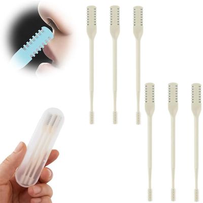 2-in-1 Nose Hair Trimmer, 2024 Double Sided Nose Hair Knife, Nostril Hair Remover Tool, Portable Manual 360 Rotating Nose Hair Trimmer for Men and Women (Beige, 6 Pieces)