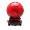 OYWEHECE Red Crystal Ball Smelting Stone Energy Healing Ball Home Decoration Melting Quartz Crystal Gemstone for Meditation+Base,2.75in view 1