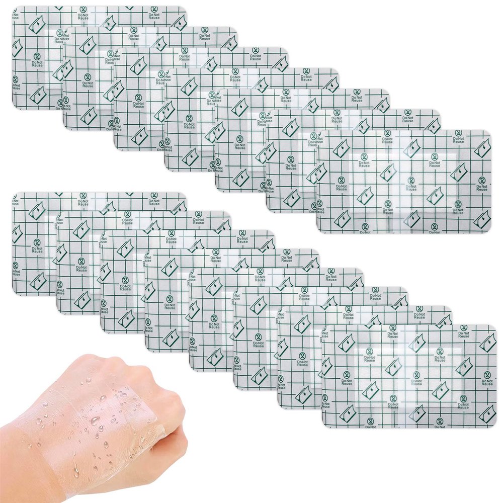 15 PCS Waterproof Dressings for Wounds,Waterproof Bandage for Swimming,Waterproof Wound Dressing,Disposable Plus Cotton Suitable for Swimming and Showering Skin Protection10 * 15cm
