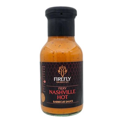 Firefly Barbecue Nashville Hot Sauce with Sweet Honey Blend - Traditional Southern Style Chicken Marinade & Dipping Sauce - Versatile Heat Level BBQ Sauce for Grilling, Frying & Roasting - 250ml