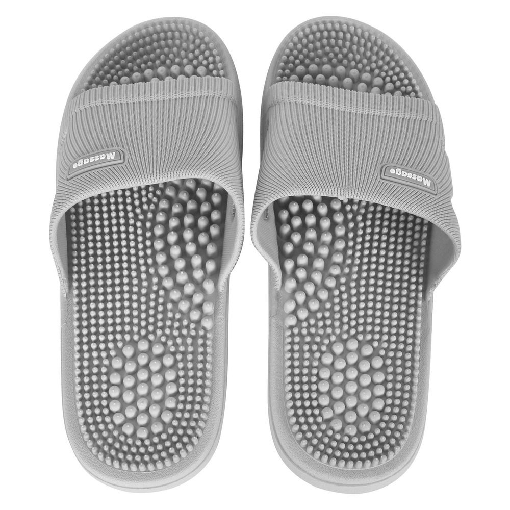 Zimoer Massage Sandals for Men Women - Foot Massager Slippers for Plantar Fasciitis, Acupressure, Arthritis Pain Relief - Shower and House Shoes (Grey, 44)