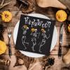 Whaline 50Pcs Halloween Skull Paper Napkins Dancing Skeleton Pumpkin Black Disposable Luncheon Dinner Table Napkins for Holiday Trick or Treat Party Decor Supplies view 4