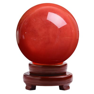 CRPPSYYR Red Crystal Ball Red Artificial Melting Casting Crystal Sphere Ball Natural Red Crystal Ruby Ball Sphere Meditation Healing Feng Shui Divination Sphere Home Decoration Gift,300-310mm