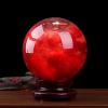 CRPPSYYR Red Crystal Ball Red Artificial Melting Casting Crystal Sphere Ball Natural Red Crystal Ruby Ball Sphere Meditation Healing Feng Shui Divination Sphere Home Decoration Gift,300-310mm view 3