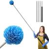 Cobweb Duster, 6.5 FT Stainless Steel Pole Cobweb Brush with Medium-Stiff Bristles for Walls Beams Shelves Iight Fixtures and Window Screens view 1