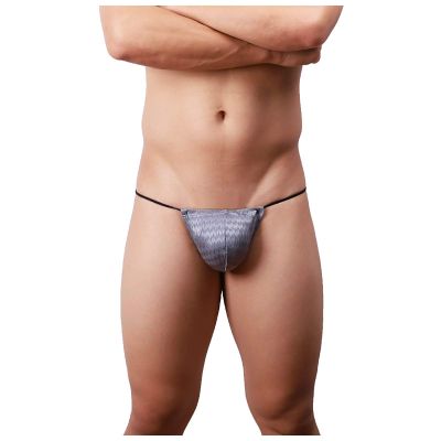 Mens Briefs Thong Sexy Bulge Pouch Jockstrap Men's Underwear Low Rise Men Briefs Sissy Lingerie Man Erotic Shapewear Thongs for Stag Do Fancy Dress Costume Grey