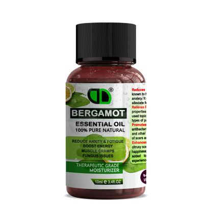 10ML Dropper | DD 100% Pure Natural Bergamot Essential Oil | Perfect for Aromatherapy, Diffusers | Great for Repelling, Clean Home