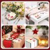 100 Pcs Floral Paper Napkins Disposable Flower Guest Dinner Napkins Bathroom Decorative Paper Hand Towels Decorative For Wedding Bridal Baby Shower Tea Party Birthday,4.3 X 7.9 Inch (CHRISTMAS-WHITE) view 2