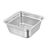 Dish Tub for Kitchen Sink, Dish Tub for Kitchen Sink Large Capacity Stainless Steel Basin with Rolled & Wide Edge Stackable Washing Basket for Fruit Vegetable Kitchen Accessories, with Drain Hole Was view 4