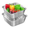 Dish Tub for Kitchen Sink, Dish Tub for Kitchen Sink Large Capacity Stainless Steel Basin with Rolled & Wide Edge Stackable Washing Basket for Fruit Vegetable Kitchen Accessories, No Drain Hole Wash view 4
