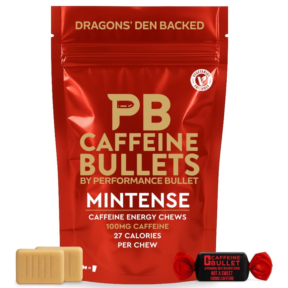 Caffeine Bullet Mint Energy Chews *80  Faster Boost Than Gels, Tablets and Gum. 100mg per Serving - Sport Science for Running, Cycling, Gaming & Pre Workout Endurance Kick.